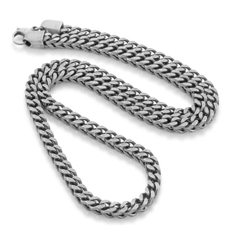 marz 6mm vintage stainless steel box chain necklace|6mm, Vintage Stainless Steel Franco Chain (Silver).